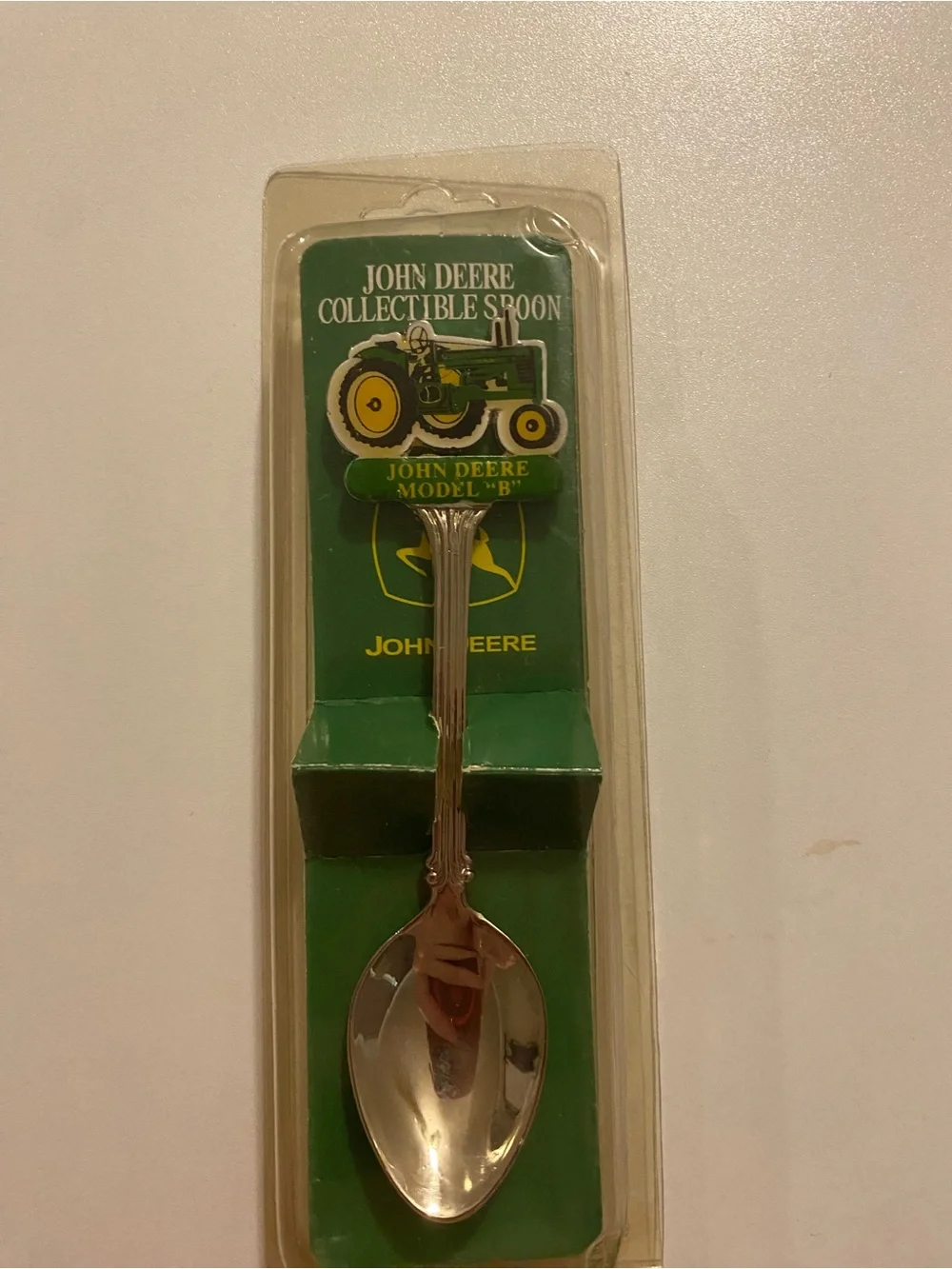 John Deere Green and Yellow Collectible Spoon - Model B Tractor